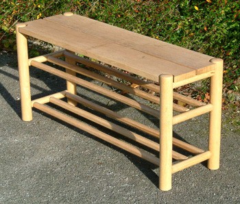 Ash and oak shoe bench